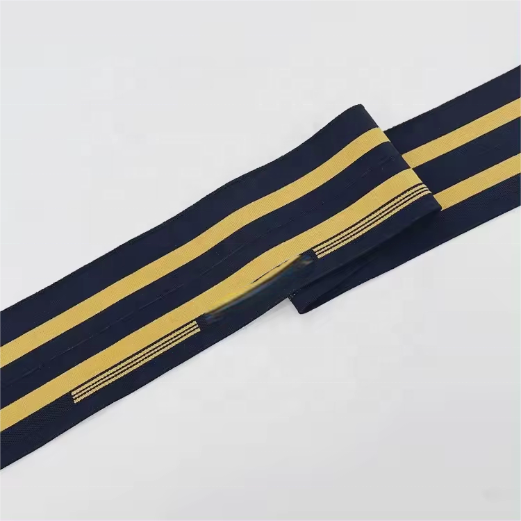 Custom Eco-friendly polyester ribbing collar stripe flat knit neck trim