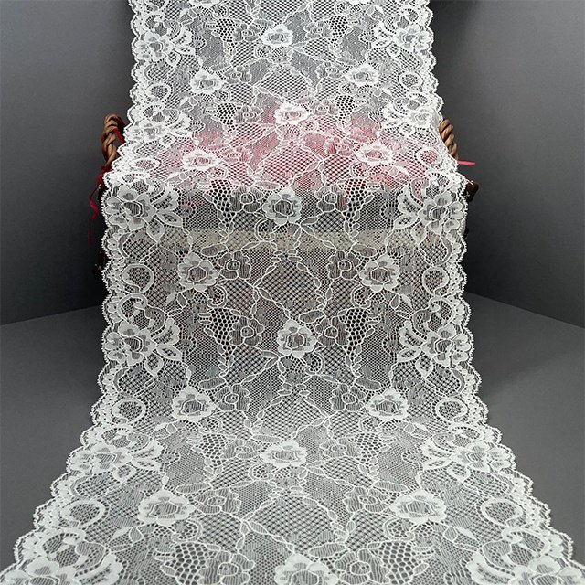 TUTON Top Quality Custom French Elastic Lace 28.5 CM Trim Wholesale For Lingerie
