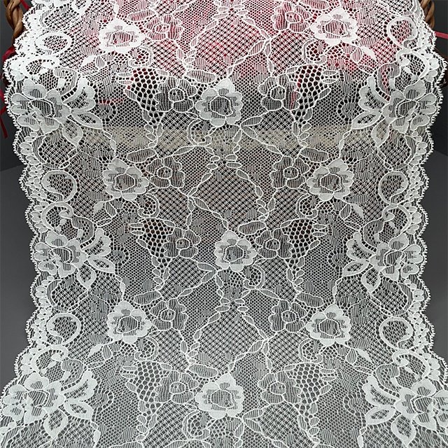 TUTON Top Quality Custom French Elastic Lace 28.5 CM Trim Wholesale For Lingerie