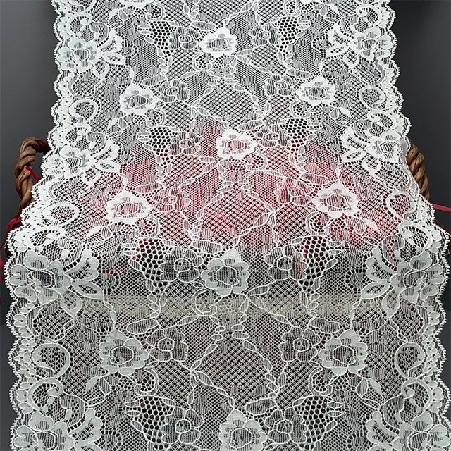 TUTON Top Quality Custom French Elastic Lace 28.5 CM Trim Wholesale For Lingerie