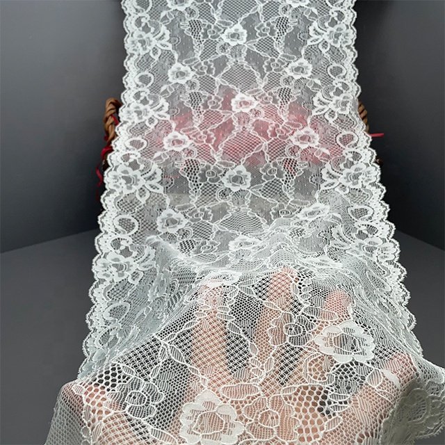 TUTON Top Quality Custom French Elastic Lace 28.5 CM Trim Wholesale For Lingerie