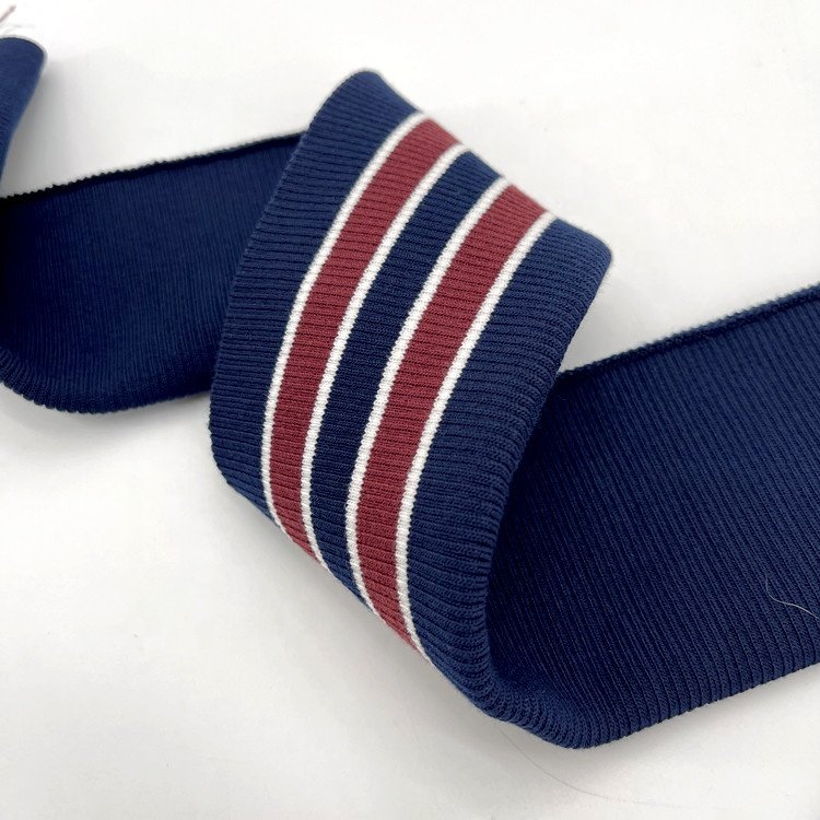 Factory Design colorful striped rib trim,waistband ribbing striped custom rib knit for cuff, Bottom Hem Ribbing Band