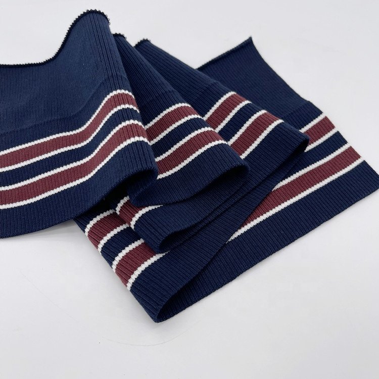 Factory Design colorful striped rib trim,waistband ribbing striped custom rib knit for cuff, Bottom Hem Ribbing Band