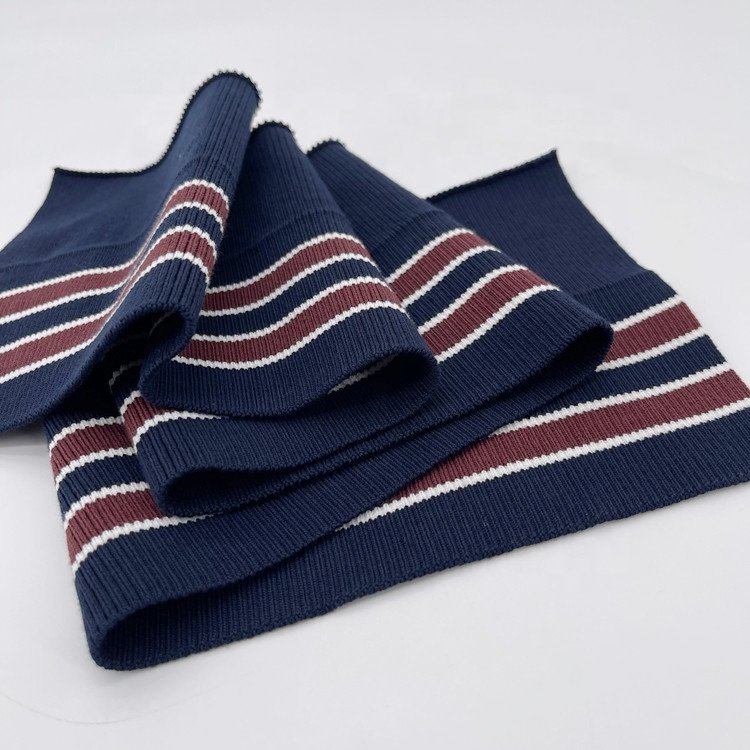 Factory Design colorful striped rib trim,waistband ribbing striped custom rib knit for cuff, Bottom Hem Ribbing Band