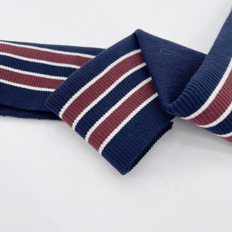 Factory Design colorful striped rib trim,waistband ribbing striped custom rib knit for cuff, Bottom Hem Ribbing Band
