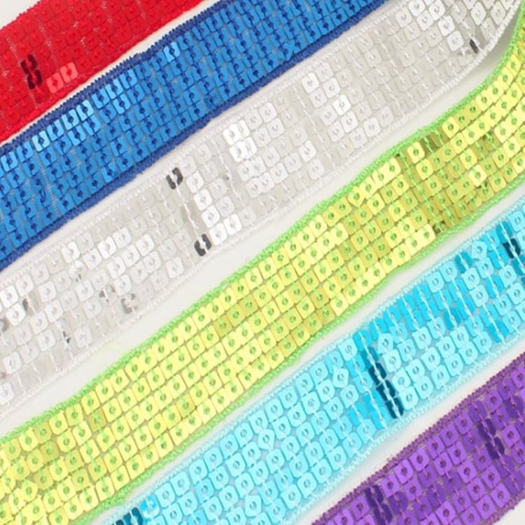 Wholesale 2.5cm Garment Accessories Ribbon Tape 5 Raw Sequins Lace Trim