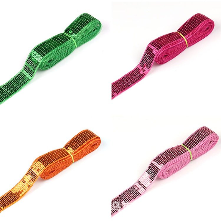 Wholesale 2.5cm Garment Accessories Ribbon Tape 5 Raw Sequins Lace Trim