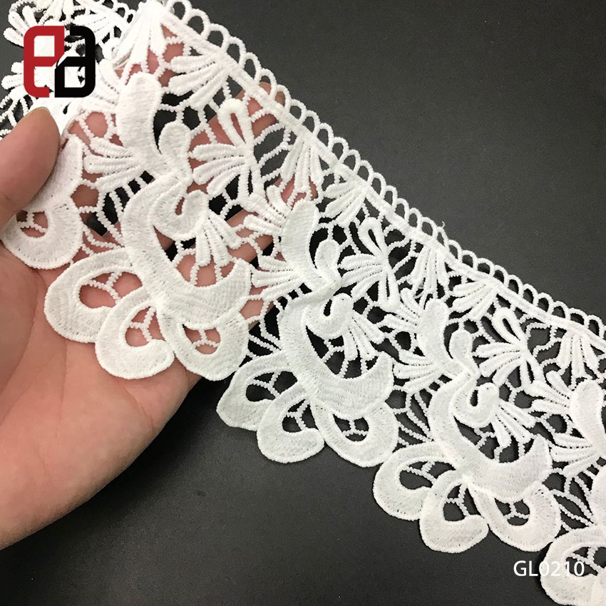 Water Soluble Crocheted Lace Trimming for Home Textile Decoration DIY Design