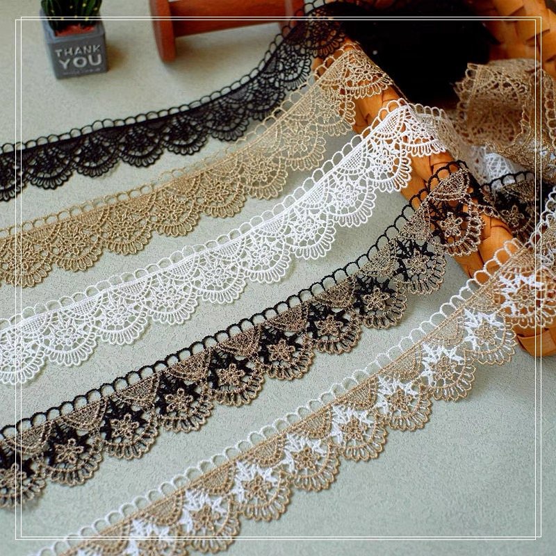 Wholesale Hollow Embroidery Lace Trim Lace Clothing Embroidery Fabric Elegant Sustainable Real Silver 3d Embossed Embroidery