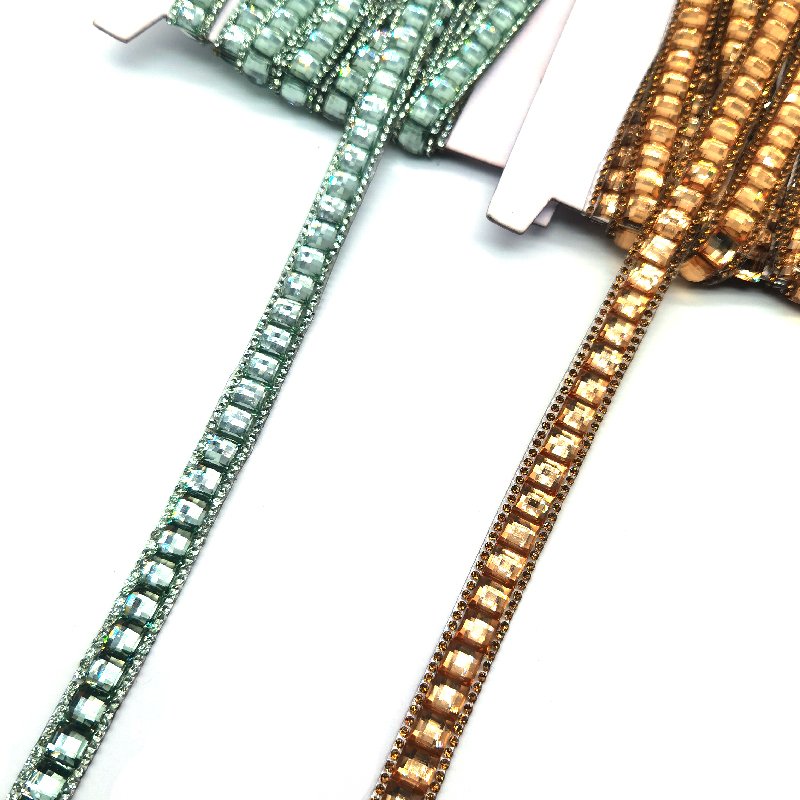 Wholesale Custom Bling Crystal Diamond Trim Silver Hot Fix Rhinestone Trim Tape