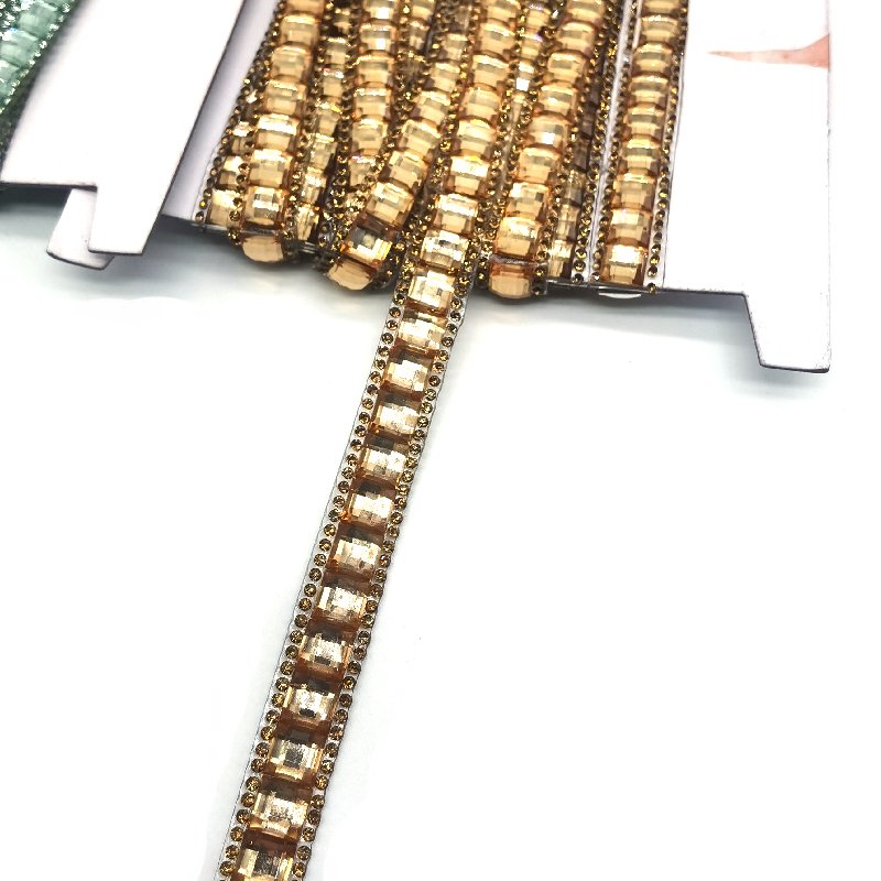 Wholesale Custom Bling Crystal Diamond Trim Silver Hot Fix Rhinestone Trim Tape