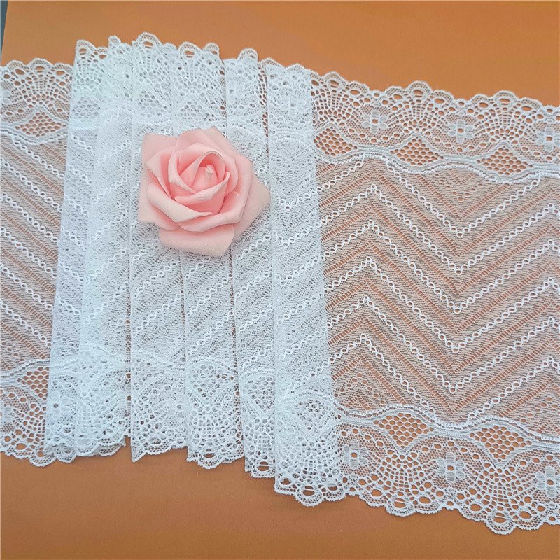 Wholesale High Quality French Lace Trim Elastic Nylon Spandex Lace Fabric for Women's Lingerie Yard Roll Pattern Decorative Use
