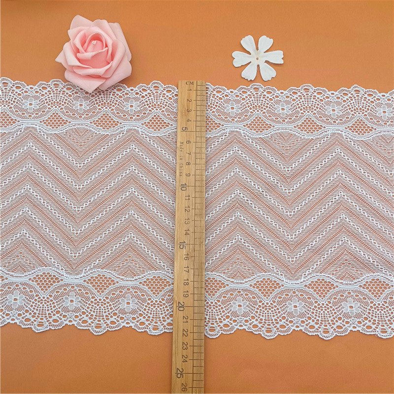 Wholesale High Quality French Lace Trim Elastic Nylon Spandex Lace Fabric for Women's Lingerie Yard Roll Pattern Decorative Use