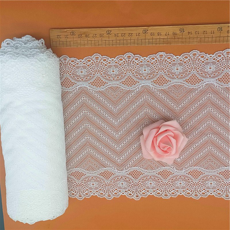 Wholesale High Quality French Lace Trim Elastic Nylon Spandex Lace Fabric for Women's Lingerie Yard Roll Pattern Decorative Use