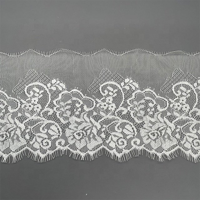 TUTON Costom Guipure Bridal Width French Eyelash Lace Trim Wholesale for Lingerie Dress Narrow Stretch Lace Spandex / Nylon DTM