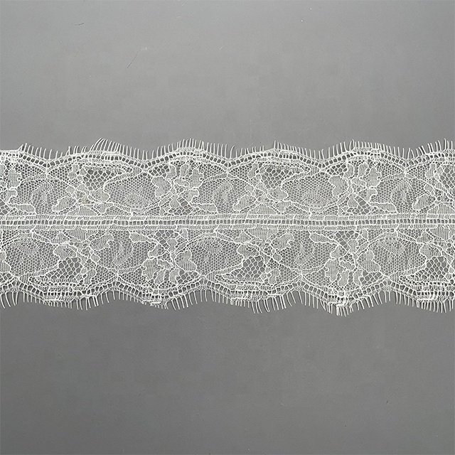 TUTON Costom Guipure Bridal Width French Eyelash Lace Trim Wholesale for Lingerie Dress Narrow Stretch Lace Spandex / Nylon DTM