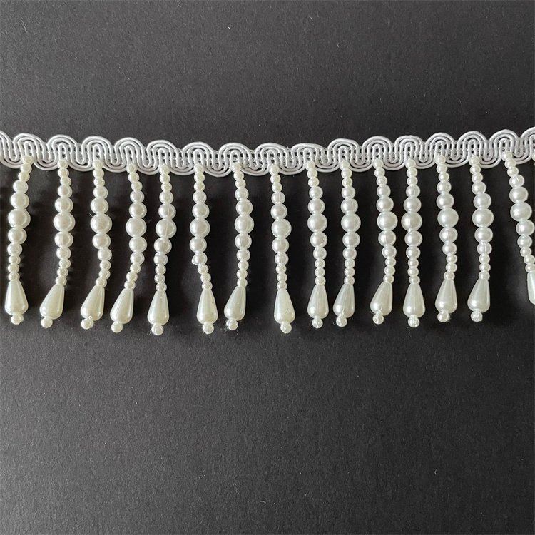 Wholesale 5.5cm tassel fringe beaded trim for curtains