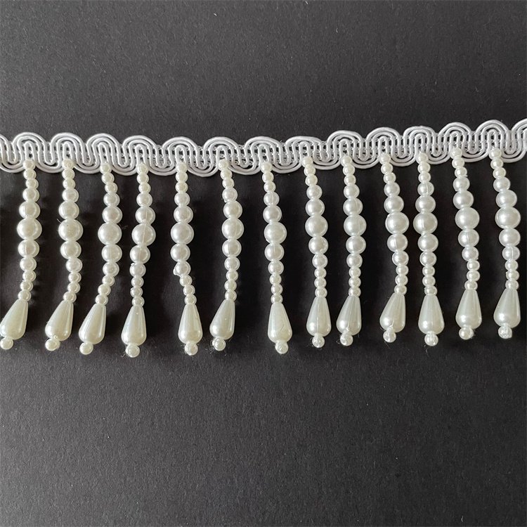 Wholesale 5.5cm tassel fringe beaded trim for curtains