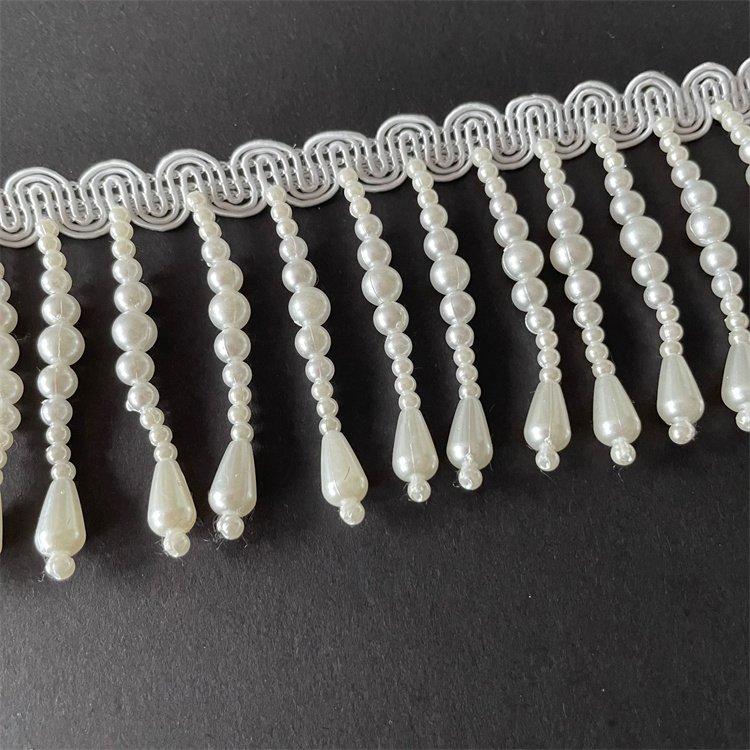 Wholesale 5.5cm tassel fringe beaded trim for curtains