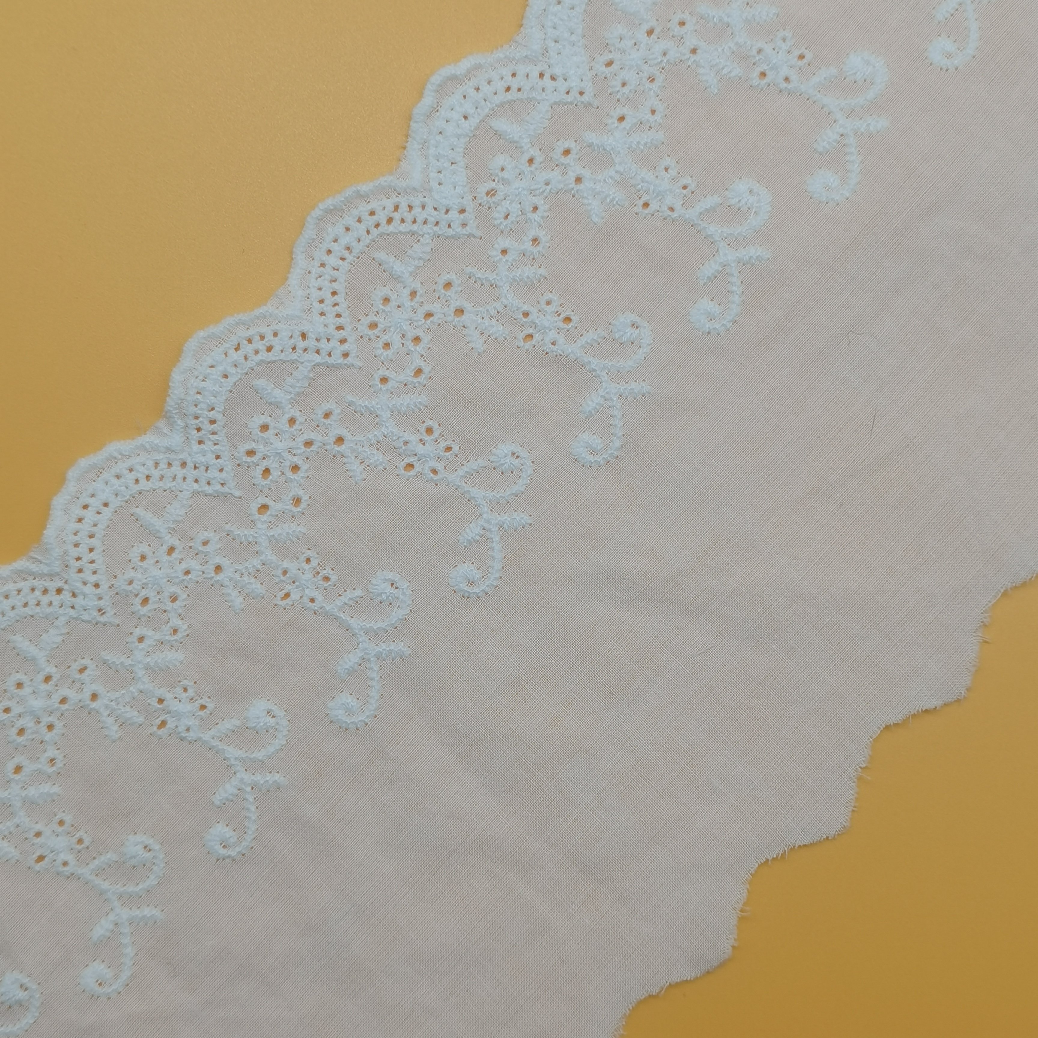 Best selling fancy wholesale Floral White cotton lace trim for dress