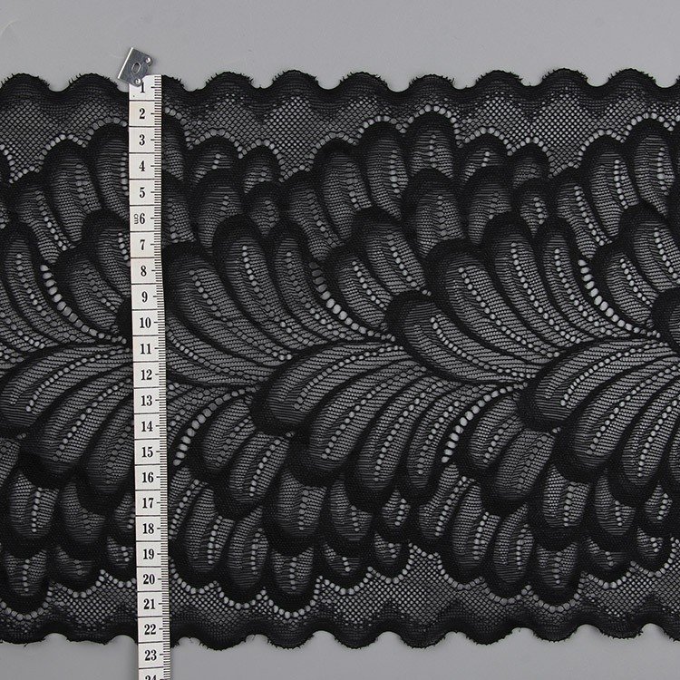Stock stretch lace trim of decorative lace ready to ship