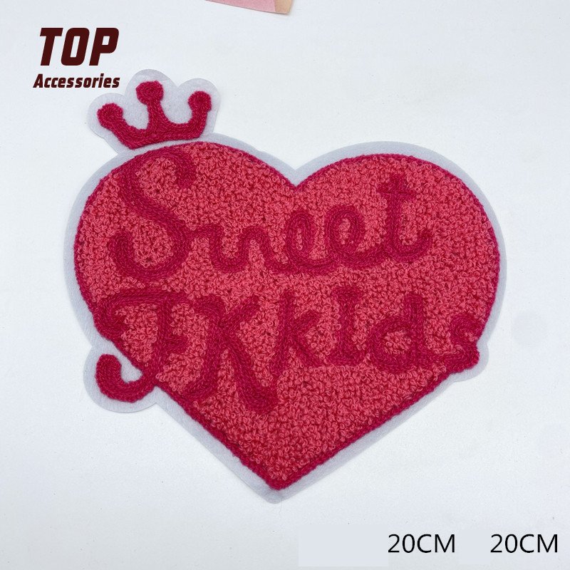 Patches Embroidery Embroidered Fabric Cotton PVC Chenille Sequins Handmade Logo Factory Wholesale Pink OEM Service Accepted