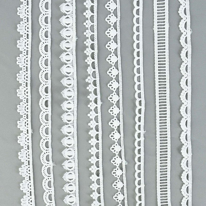 Factory Supply milk silk Embroidery Trim Water Soluble Laces White Guipure Lace For Wedding Dress diy handmade