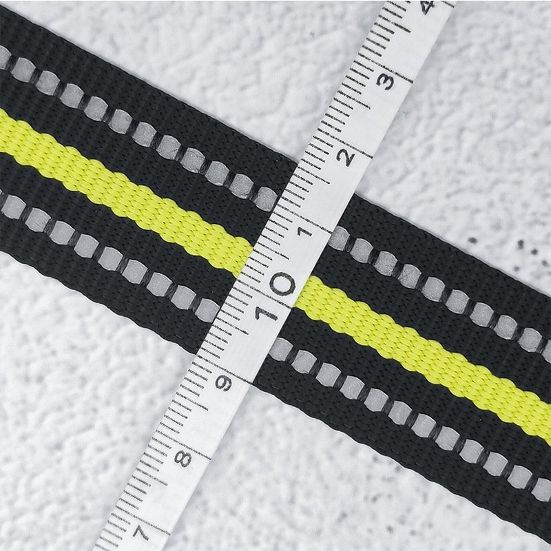 Custom Size Color Bright Hi-Vis Reflective Polyester Nylon Webbing For Garment Accessories Bag Strap Pet Collar