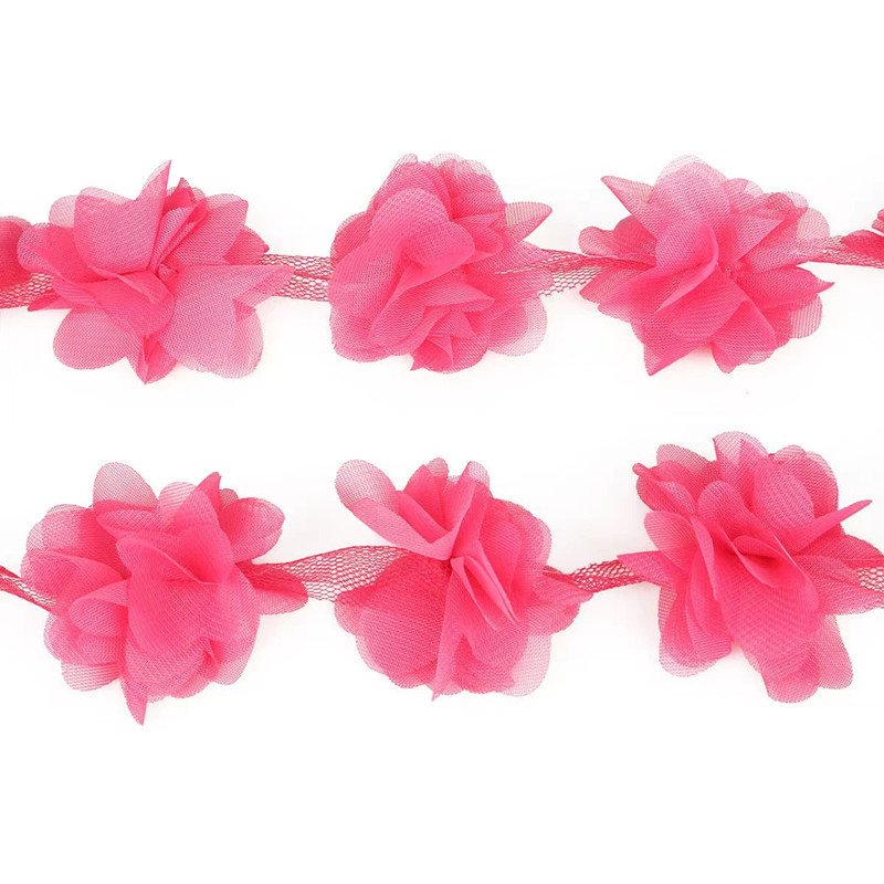 Hot sale 5cm embroidered chiffon handmade lace clothing accessories shoes flower 3D lace trim