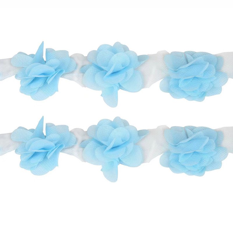 Hot sale 5cm embroidered chiffon handmade lace clothing accessories shoes flower 3D lace trim