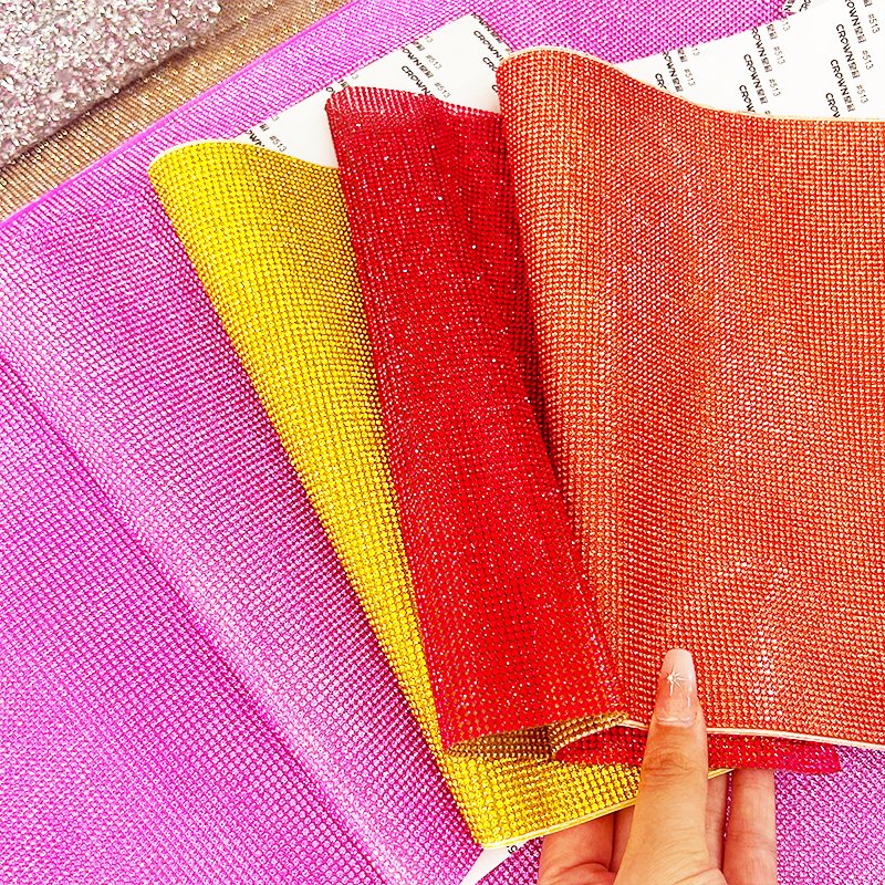 Wholesale SS6 Rhinestone Sheet Self Adhesive 40*48 cm Multiple Colors Crystal Diamond Ribbon Trim Sheet For Crafts Decoration