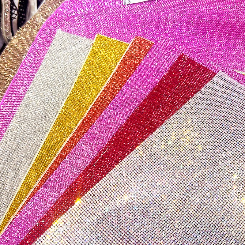Wholesale SS6 Rhinestone Sheet Self Adhesive 40*48 cm Multiple Colors Crystal Diamond Ribbon Trim Sheet For Crafts Decoration