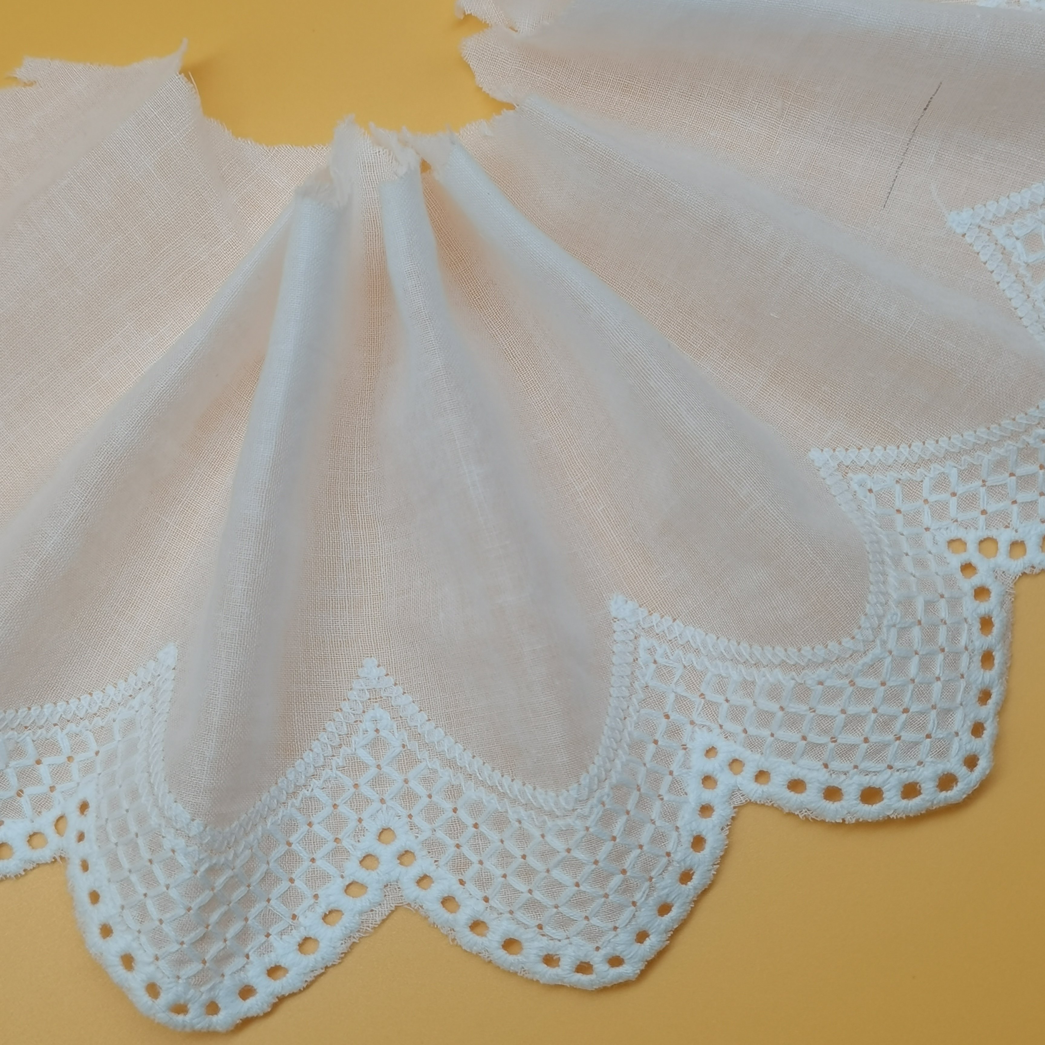 Wholesale sales pure cotton embroidered lace Lolita kids' skirt cuff lace trim