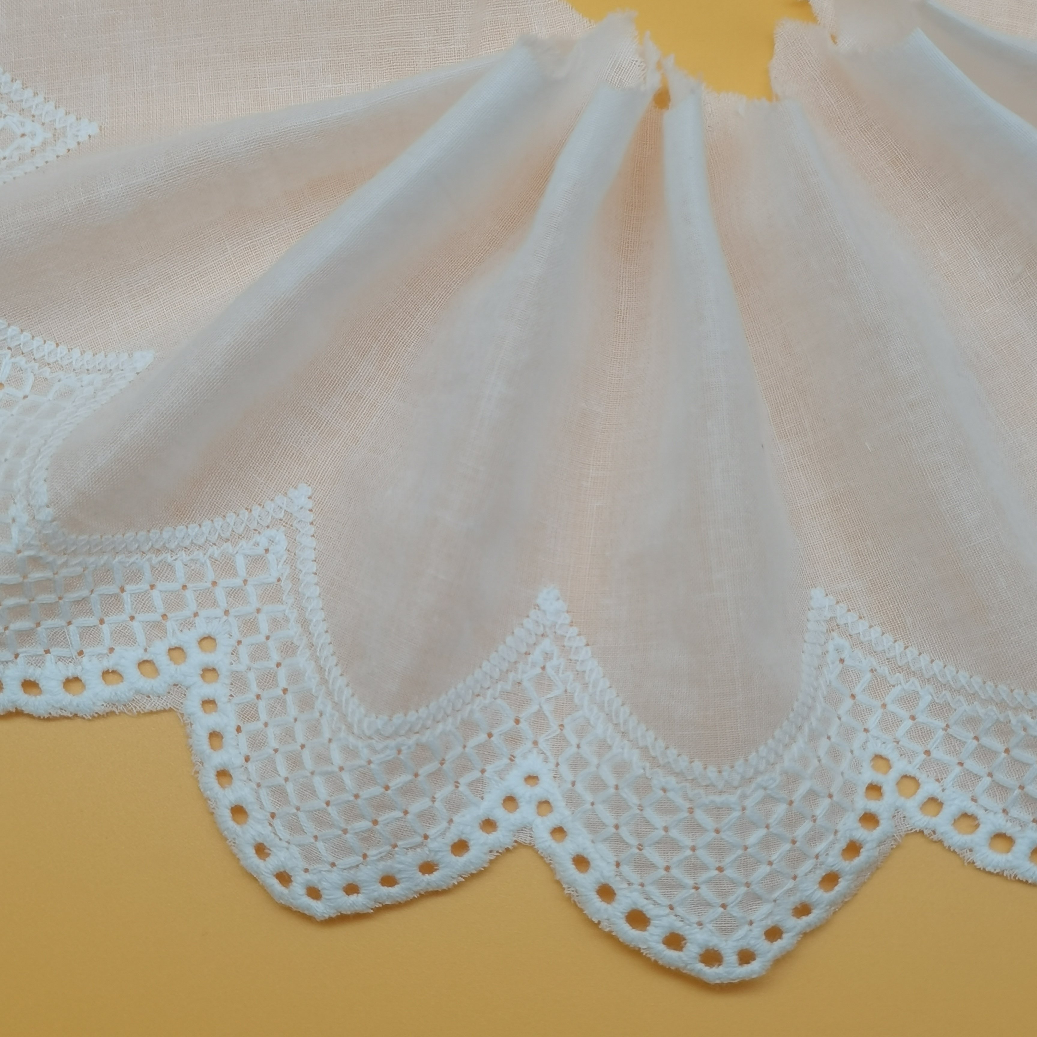 Wholesale sales pure cotton embroidered lace Lolita kids' skirt cuff lace trim