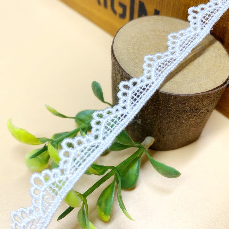 Wholesale White Milk Embroidered Cotton Ladder Border Decorative White Embroidery Lace Trim