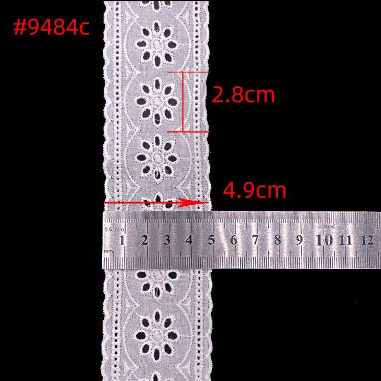 Wholesale Fashion Dog clothing 100% embroidery cotton trim lace white eyelet lace fabric