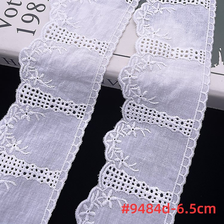 Wholesale Fashion Dog clothing 100% embroidery cotton trim lace white eyelet lace fabric