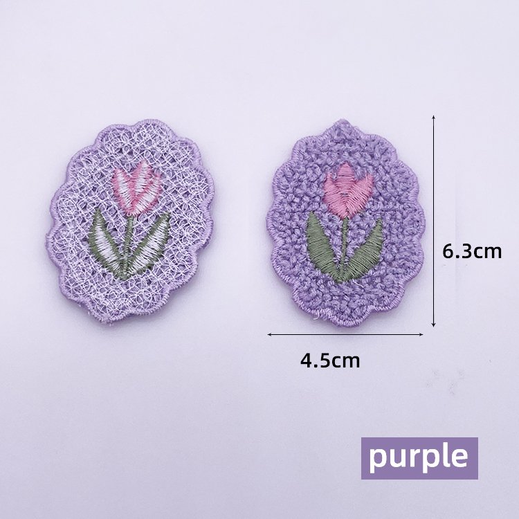 DIY bag Patch and Pet Clothing Decoration Oval Flower Patch Polyester Patch Lace Crochet Trim Applique