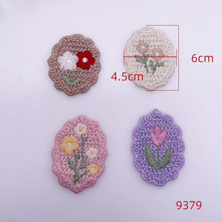 DIY bag Patch and Pet Clothing Decoration Oval Flower Patch Polyester Patch Lace Crochet Trim Applique