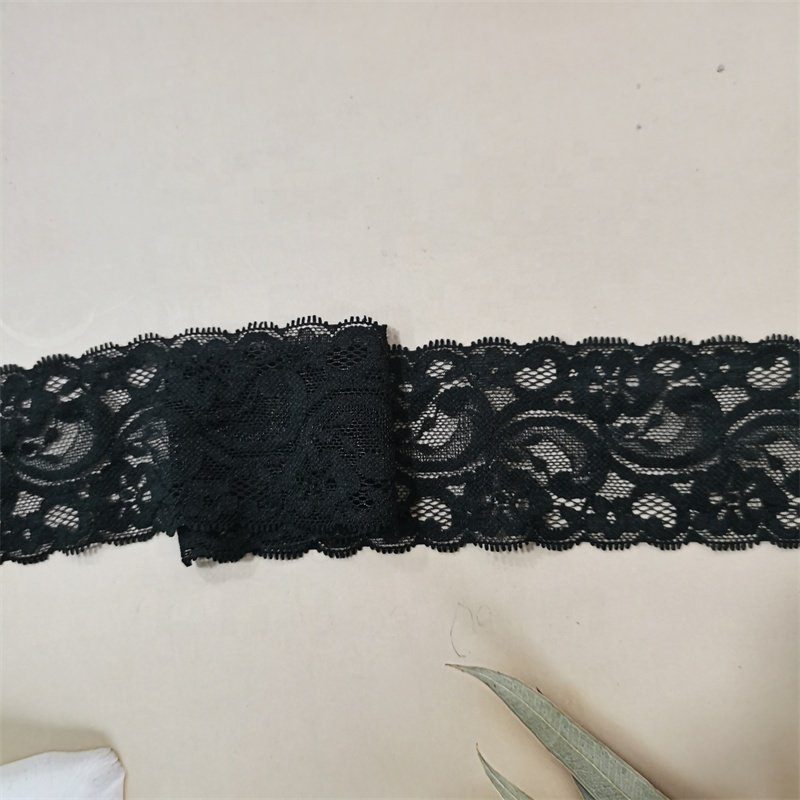 ZJ033 White 5.5cm Spandex Lace Trim Chinlon 90% Spandex 10% Stretch Soft Trim Ribbon Sexy Lingerie Accessories Trim Elastic Lace