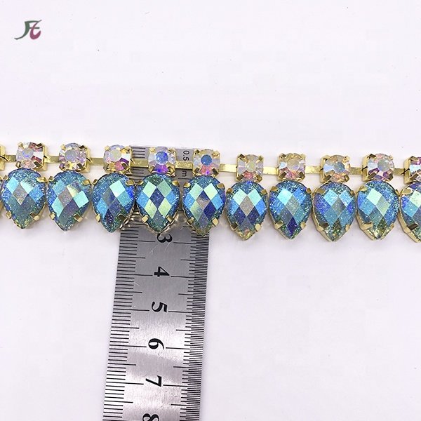 Factory customized carnival trim clear AB rhinestone trims and garment accessories ( Accept Custom )