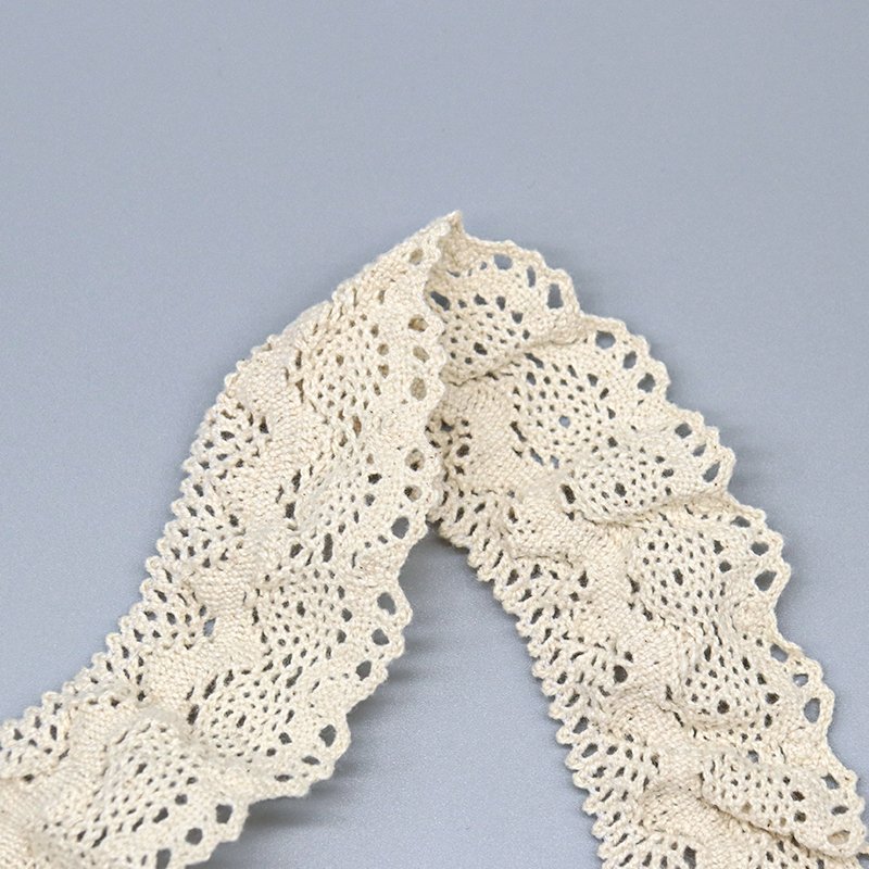 Custom Fancy stretch lace trim elastic eyelet vintage eco friendly crochet lace trim for garment