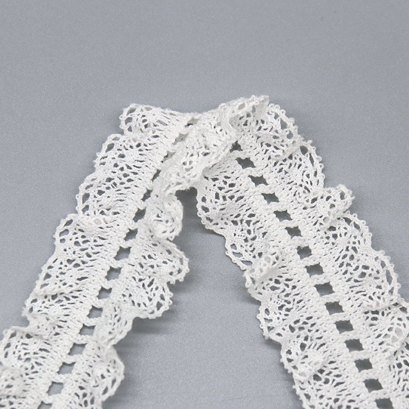Custom Fancy stretch lace trim elastic eyelet vintage eco friendly crochet lace trim for garment