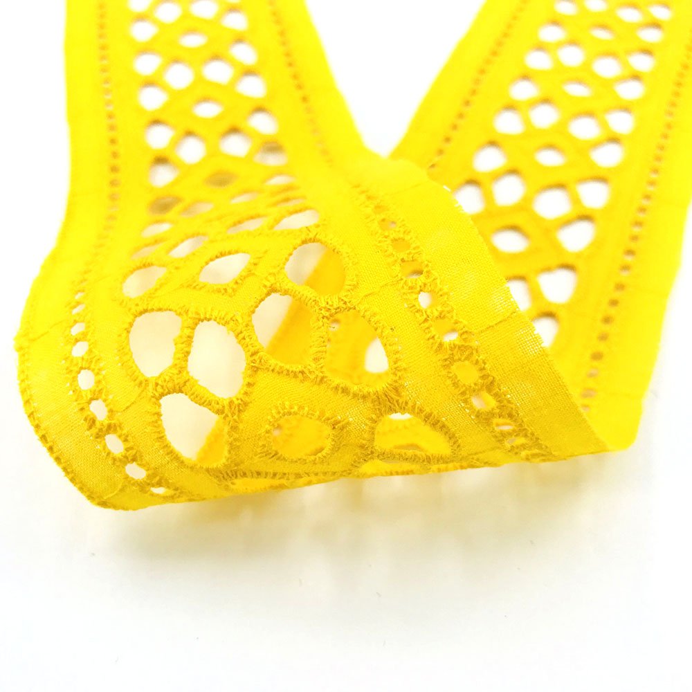 2021 new design beautiful yellow africa cotton african embroidery dry lace