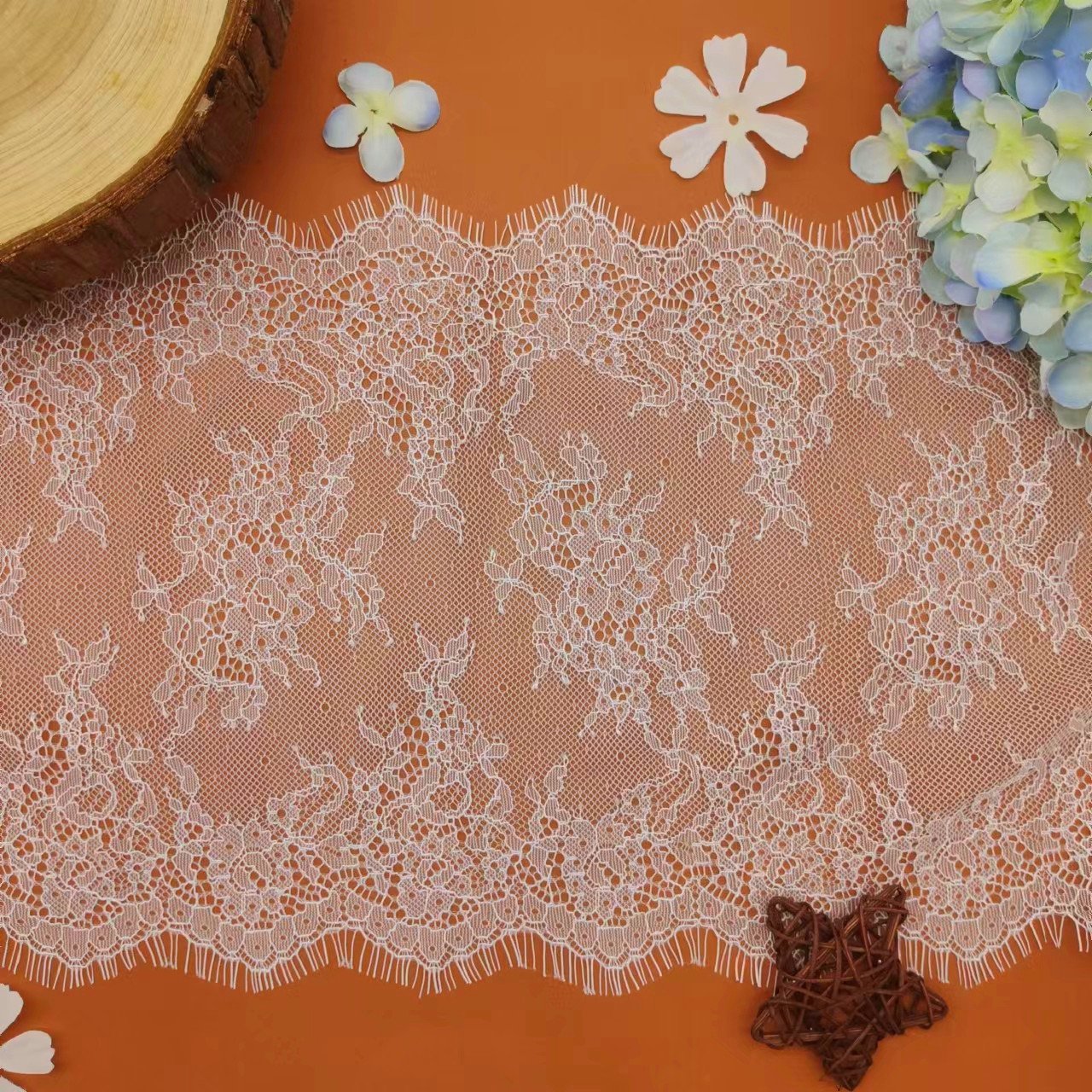 High Quality Nylon Eyelash Lace Fabric Non-Elastic Factory Direct New Hot Selling Design for Accessories Stock