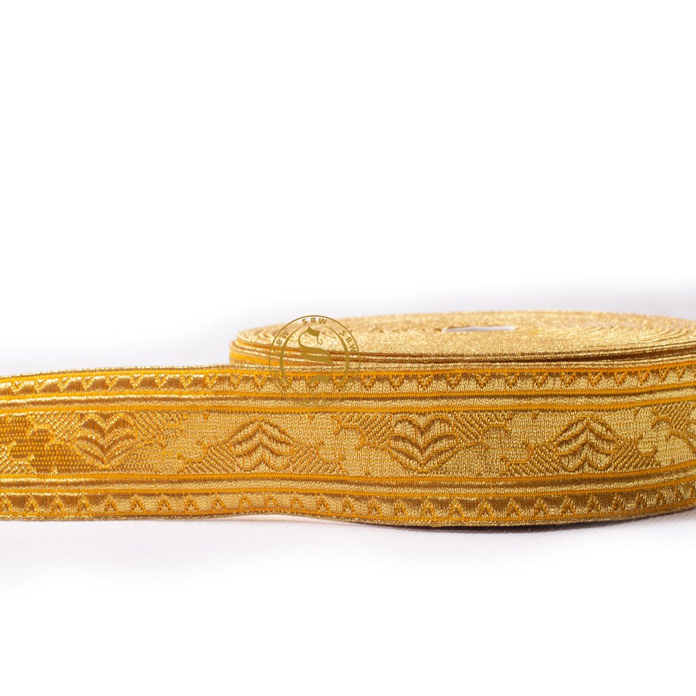 French Mylar Austrian Weave Lace Braid Wholesale Unique Designed Lace and Braid Gilt Orris Customized Galloons and Braids