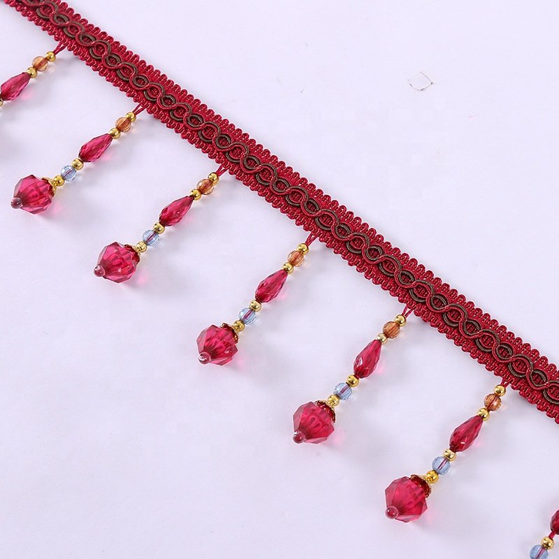 8 color options crystal curtain tassel fringe trimmings