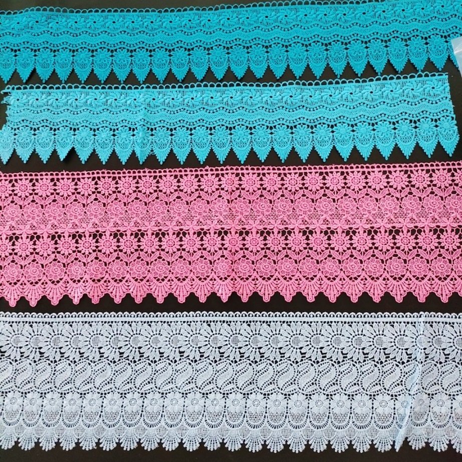 Wholesale lace polyester embroidery lace multicolor lace trim