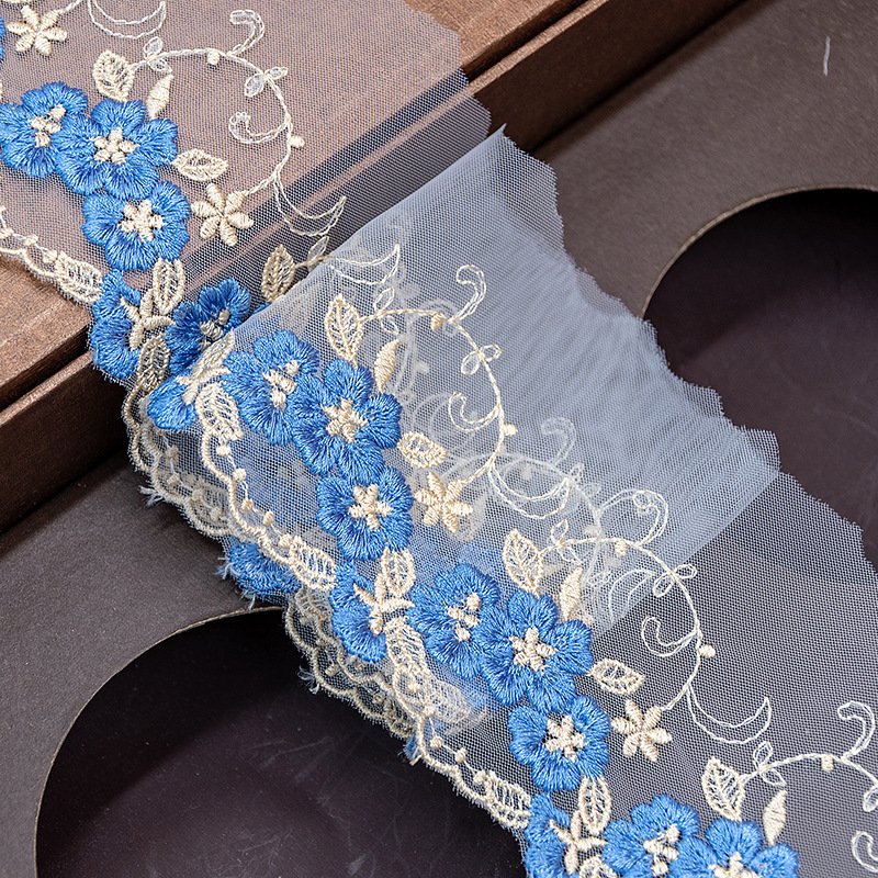 Color african lace fabric New mesh fabric lace fabric for wedding Clothing accessories Embroidery lace ribbon trim