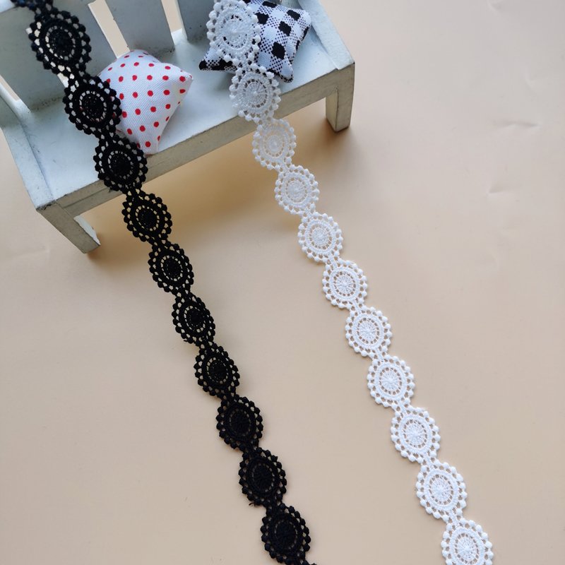 Spandex Nylon Jacquard Voile Milk Silk Net Embroidery Lace Trims White